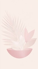 High quality illustration of Minimalist coconut designs in glowing tones of pink, sleek and decorative