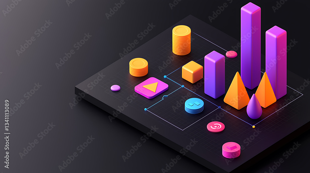 Poster data visualization trends digital workspace infographic modern design abstract insightful analytics