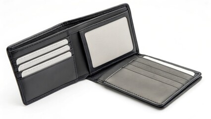 Black Leather Wallet Open View