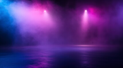 Fototapeta premium Stunning Purple and Blue Stage Lighting Design for an Event