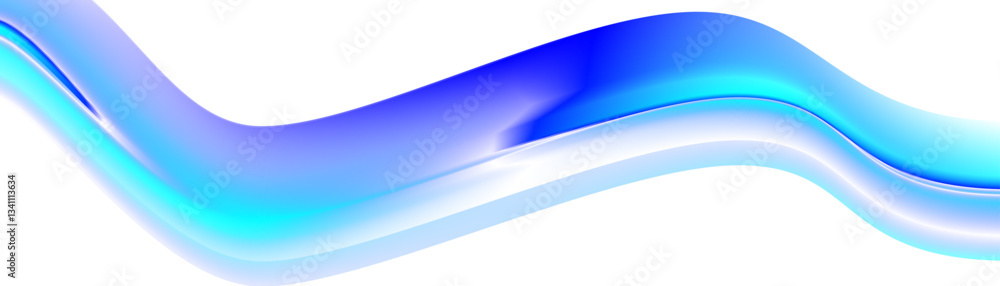 Aufkleber abstract curve shape design green turquoise and blue gradient on transparent background