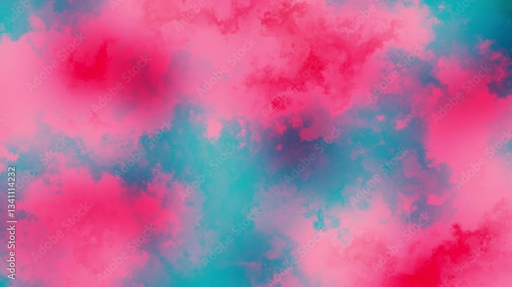 Leinwandbilder Seamless abstract psychedelic wavy background for loop playback. 4k video. Cloudy nebula background. Natural retro colors.