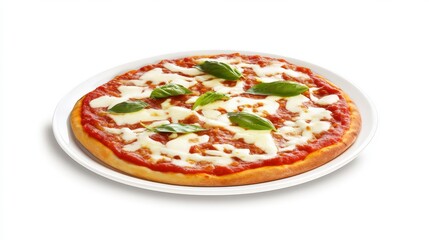 Aromatic Italian Pizza with Melted Mozzarella and Fresh Basil