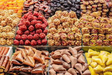 oriental sweets sold on the market
