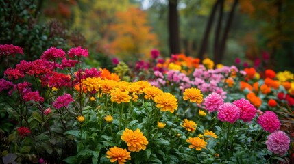 Obraz premium Colorful last flowers. Generative AI