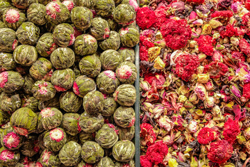 flower teas in bulk sold on market