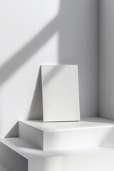 Fototapeta premium White Presentation Board Mockup on White Steps