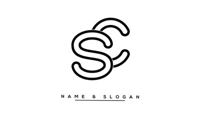 Fototapeta premium SC, CS Abstract Letters Logo Monogram