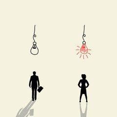 One businessman had an idea, and another did not. The concept of thoughts, ideas, concentration