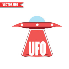 UFO icon. Unidentified flying object.