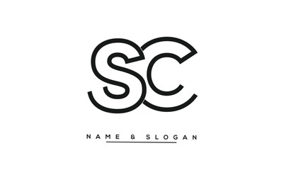 SC, CS Abstract Letters Logo Monogram