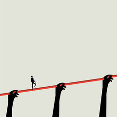businessman is helped in his business plans. Symbol of help, many people are ready to help. Concept of friendship, mutual assistance, success, overcoming difficulties. Minimalism