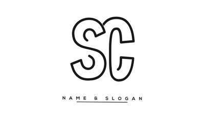 SC, CS Abstract Letters Logo Monogram
