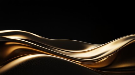 Dark gold podium, black background. Generative AI