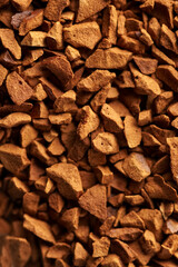 macro background of instant coffee, texture of instant coffee particles