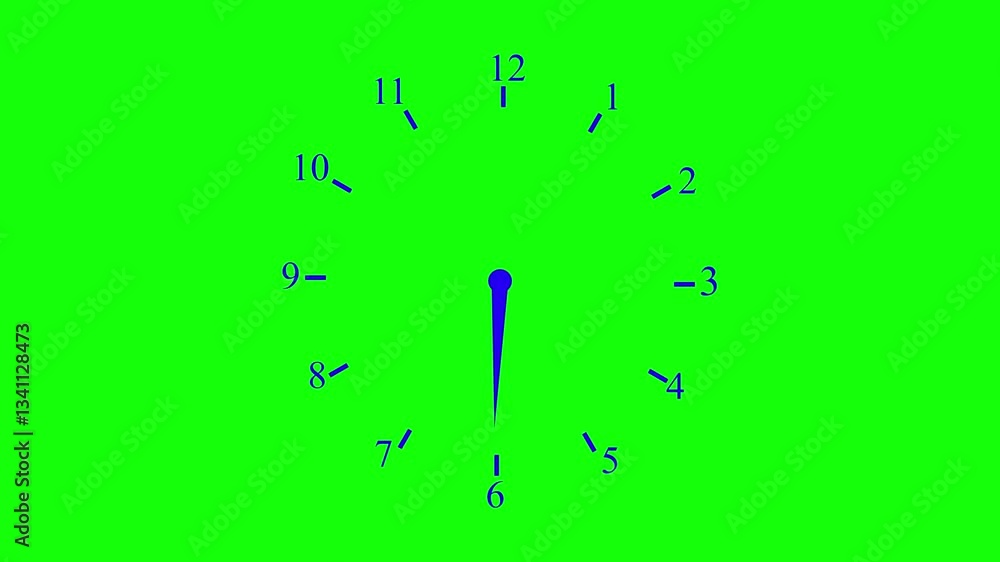 Poster orange clock icon with moving arrows in 12 hour . stopwatch 4k video animation. alpha channel .clock