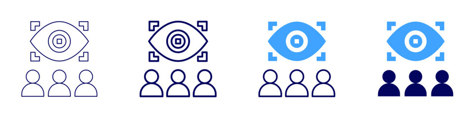 Eye alternative medicine icon in 4 different styles. Thin Line, Line, Bold Line, Duotone. Duotone style. Editable stroke