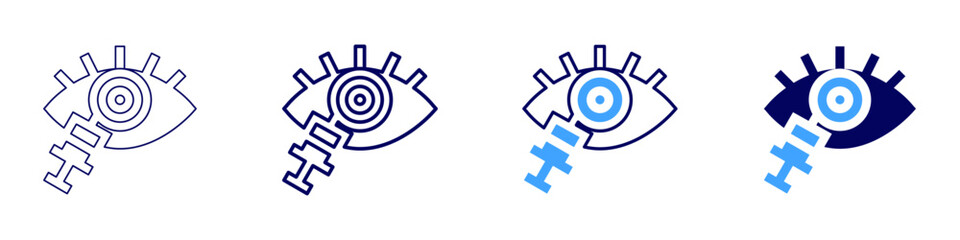 Eye avulsion​ icon in 4 different styles. Thin Line, Line, Bold Line, Duotone. Duotone style. Editable stroke