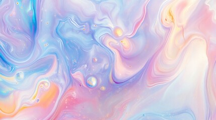 Iridescent Pastel Fluid Art Background