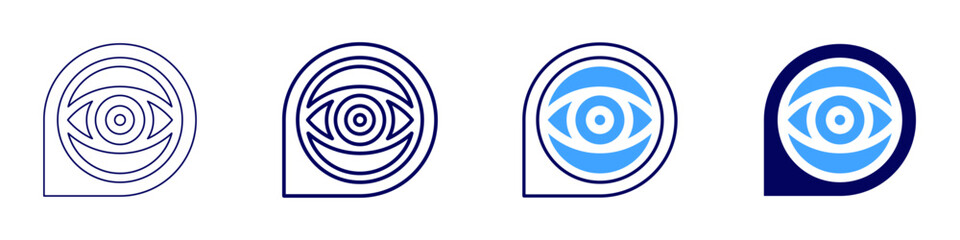 Eye cataract removal icon in 4 different styles. Thin Line, Line, Bold Line, Duotone. Duotone style. Editable stroke