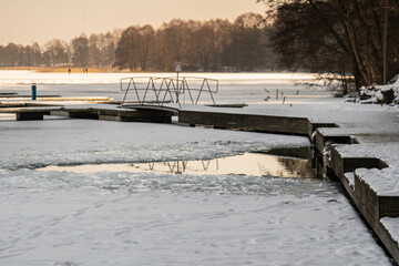 winter swimming - water hole - perfect refreshment after sauna