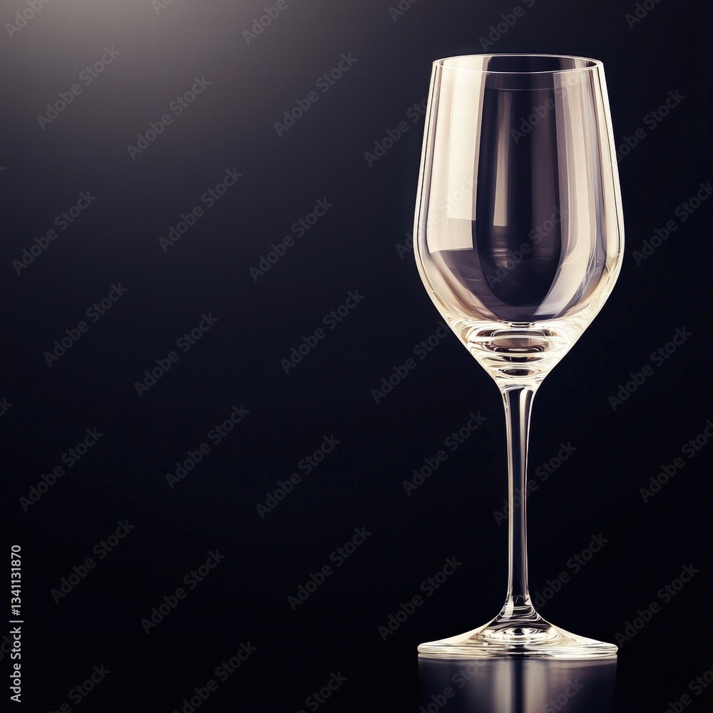 Aufkleber exquisite wine glass positioned on a well-designed table with subtle lighting creating an inviting s