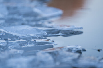 ice floe - very clean lake for cold bathing - winter
