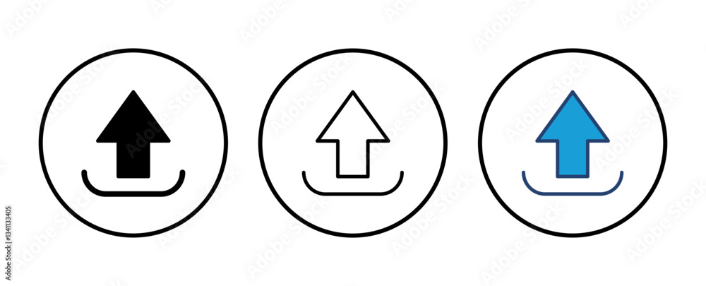 Poster upload icon vector. load data symbol