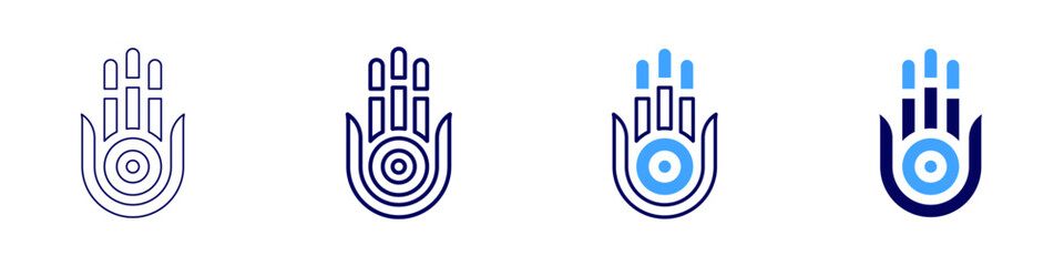 Eye dryness after sleep icon in 4 different styles. Thin Line, Line, Bold Line, Duotone. Duotone style. Editable stroke