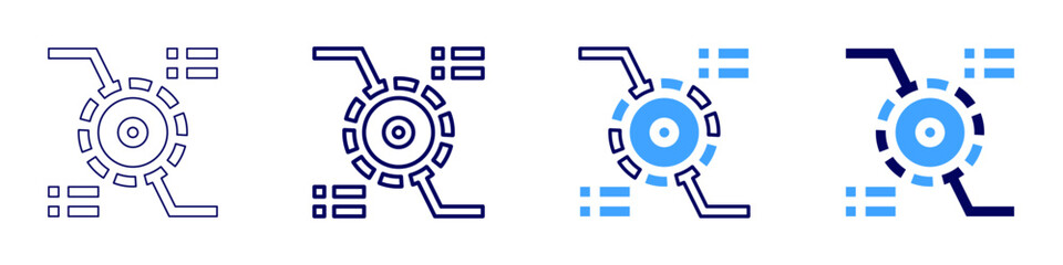Eye dryness solution icon in 4 different styles. Thin Line, Line, Bold Line, Duotone. Duotone style. Editable stroke