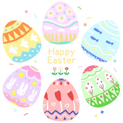 カラフルなイースターエッグのセット