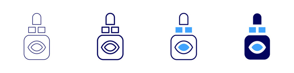 Eye floating spots in vision icon in 4 different styles. Thin Line, Line, Bold Line, Duotone. Duotone style. Editable stroke