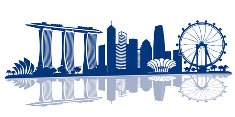 Singapore city skyline vector illustration