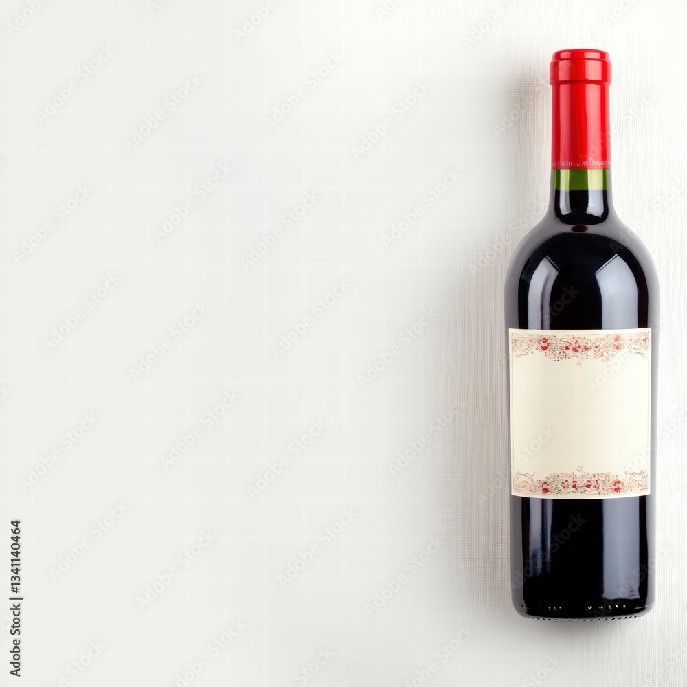 Poster elegant wine bottle displayed on a pure white background highlighting its shape and design features