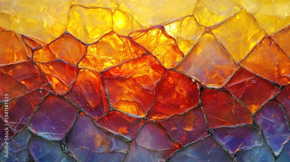 Poster artistic close-up of light refractions through a glass, creating mesmerizing patterns