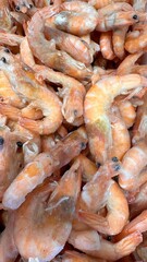 Fresh shrimp sold in the fresh markets Background