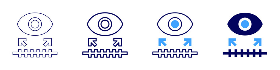 Eye iris pigmentation icon in 4 different styles. Thin Line, Line, Bold Line, Duotone. Duotone style. Editable stroke