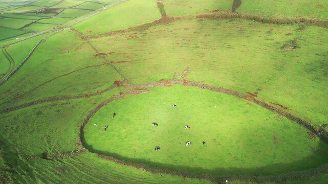 Aerial view from drone of Terceira Island - Pico Dona Joana