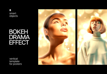 Cinematic Blur Bokeh Poster Effect Mockup