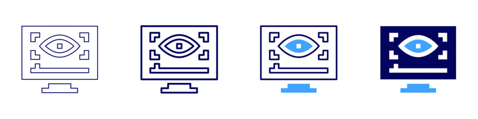 Eye muscle exercises icon in 4 different styles. Thin Line, Line, Bold Line, Duotone. Duotone style. Editable stroke
