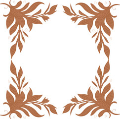 Elegant double line with leafy corner flourishes, perfect for invitations, branding, stationery, and decorative borders.