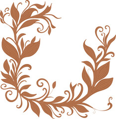Obraz premium Elegant double line with leafy corner flourishes, perfect for invitations, branding, stationery, and decorative borders.