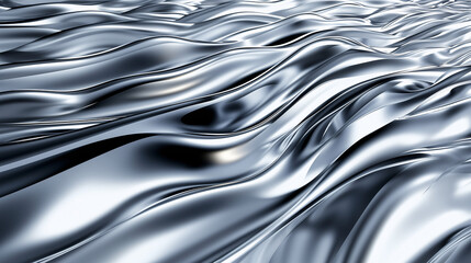 Abstract silver waves on a white background.