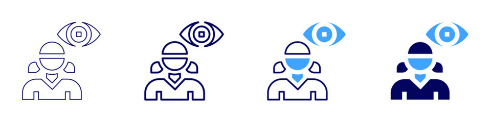 Eye optic nerve pressure relief icon in 4 different styles. Thin Line, Line, Bold Line, Duotone. Duotone style. Editable stroke