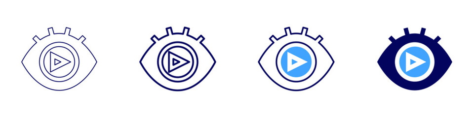 Eye pain diagnosis icon in 4 different styles. Thin Line, Line, Bold Line, Duotone. Duotone style. Editable stroke