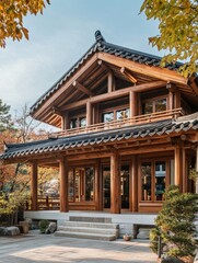 Wooden Architecture House Korean Traditional Style with Elegant Design