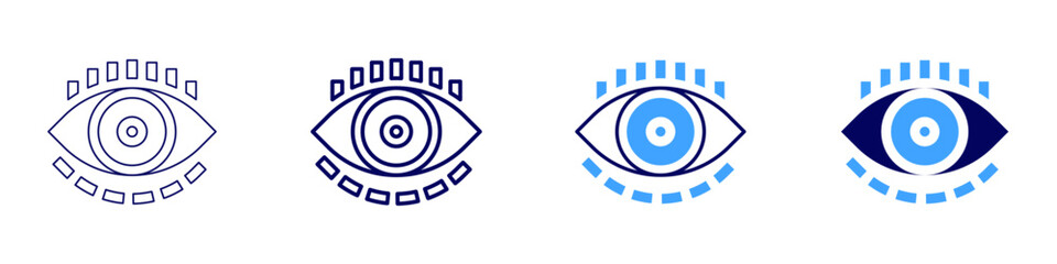 Eye prescription change icon in 4 different styles. Thin Line, Line, Bold Line, Duotone. Duotone style. Editable stroke