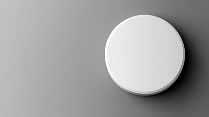 Abstract White Circle on Grey Background: Minimalist Design Element
