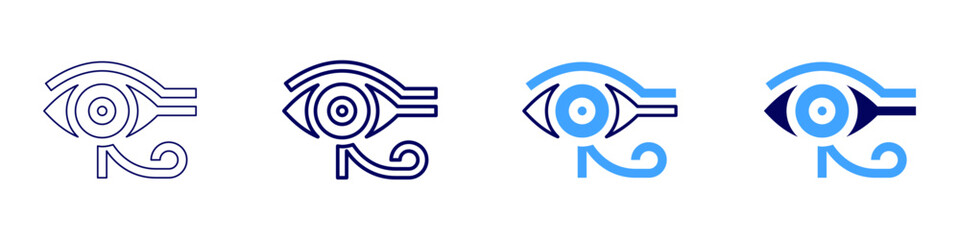 Eye redness chronic condition icon in 4 different styles. Thin Line, Line, Bold Line, Duotone. Duotone style. Editable stroke