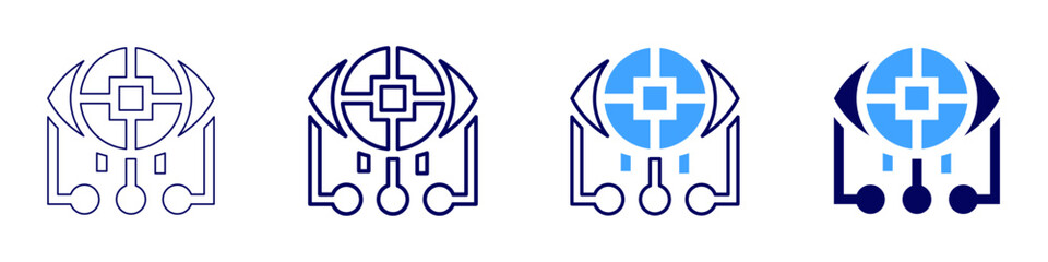 Eye redness cure icon in 4 different styles. Thin Line, Line, Bold Line, Duotone. Duotone style. Editable stroke